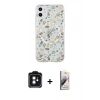 MARSİLYAN™- iPhone 11 Kılıf Pusula Form - Siyah Bilvis 3D Mat Cam Ekran Koruyucu + PVD Metal Kamera Lens - SH