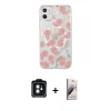 MARSİLYAN™- iPhone 11 Kılıf Pusula Form - Siyah Bilvis 3D Mat Cam Ekran Koruyucu + PVD Metal Kamera Lens - SH