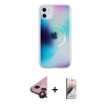 MARSİLYAN™- iPhone 11 Kılıf Pusula Form - Siyah Bilvis 3D Mat Cam Ekran Koruyucu + Siyah Raze Metal Kamera Lens