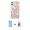 MARSİLYAN™- iPhone 11 Kılıf Pusula Form - Siyah Bilvis 3D Mat Cam Ekran Koruyucu + Neon Fosforlu Kamera Lens - TU