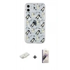 MARSİLYAN™- iPhone 11 Kılıf Pusula Form - Siyah Bilvis 3D Mat Cam Ekran Koruyucu + Yeşil Renkli Kamera Lens Koruma Cam