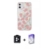 MARSİLYAN™- iPhone 11 Kılıf Pusula Form - Siyah Bilvis 5in1 3D Magic Cam Ekran Koruyucu + Mavi PVD Metal Kamera Lens