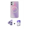 MARSİLYAN™- iPhone 11 Kılıf Pusula Form - Siyah Bilvis 5in1 3D Magic Cam Ekran Koruyucu + Raze Metal Kamera Lens - MR
