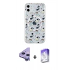MARSİLYAN™- iPhone 11 Kılıf Pusula Form - Siyah Bilvis 5in1 3D Magic Cam Ekran Koruyucu + Raze Metal Kamera Lens - MR