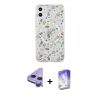 MARSİLYAN™- iPhone 11 Kılıf Pusula Form - Siyah Bilvis 5in1 3D Magic Cam Ekran Koruyucu + Raze Metal Kamera Lens - MR