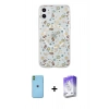 MARSİLYAN™- iPhone 11 Kılıf Pusula Form - Siyah Bilvis 5in1 3D Magic Cam Ekran Koruyucu + Neon Fosforlu Kamera Lens - YL