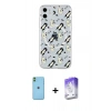 MARSİLYAN™- iPhone 11 Kılıf Pusula Form - Siyah Bilvis 5in1 3D Magic Cam Ekran Koruyucu + Neon Fosforlu Kamera Lens - YL