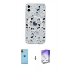 MARSİLYAN™- iPhone 11 Kılıf Pusula Form - Siyah Bilvis 5in1 3D Magic Cam Ekran Koruyucu + Neon Fosforlu Kamera Lens - TU