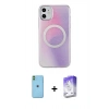 MARSİLYAN™- iPhone 11 Kılıf Pusula Form - Siyah Bilvis 5in1 3D Magic Cam Ekran Koruyucu + Neon Fosforlu Kamera Lens - YL