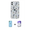 MARSİLYAN™- iPhone 11 Kılıf Pusula Form - Siyah Bilvis 5in1 3D Magic Cam Ekran Koruyucu + Neon Fosforlu Kamera Lens - YL