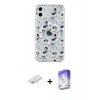 MARSİLYAN™- iPhone 11 Kılıf Pusula Form - Siyah Bilvis 5in1 3D Magic Cam Ekran Koruyucu + Renkli Kamera Lens Koruma Cam - PE