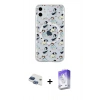 MARSİLYAN™- iPhone 11 Kılıf Pusula Form - Siyah Bilvis 5in1 3D Magic Cam Ekran Koruyucu + Pers Alüminyum Kamera Lens - LT
