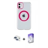 MARSİLYAN™- iPhone 11 Kılıf Pusula Form - Siyah Bilvis 5in1 3D Magic Cam Ekran Koruyucu + Pers Alüminyum Kamera Lens - LT