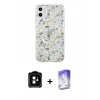 MARSİLYAN™- iPhone 11 Kılıf Pusula Form - Siyah Bilvis 5in1 3D Magic Cam Ekran Koruyucu + PVD Metal Kamera Lens - TU