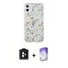MARSİLYAN™- iPhone 11 Kılıf Pusula Form - Siyah Bilvis 5in1 3D Magic Cam Ekran Koruyucu + PVD Metal Kamera Lens - YL