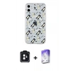 MARSİLYAN™- iPhone 11 Kılıf Pusula Form - Siyah Bilvis 5in1 3D Magic Cam Ekran Koruyucu + PVD Metal Kamera Lens - SH