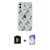MARSİLYAN™- iPhone 11 Kılıf Pusula Form - Siyah Bilvis 5in1 3D Magic Cam Ekran Koruyucu + PVD Metal Kamera Lens - TU