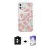 MARSİLYAN™- iPhone 11 Kılıf Pusula Form - Siyah Bilvis 5in1 3D Magic Cam Ekran Koruyucu + PVD Metal Kamera Lens - SH