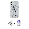 MARSİLYAN™- iPhone 11 Kılıf Pusula Form - Siyah Bilvis 5in1 3D Magic Cam Ekran Koruyucu + Raze Metal Kamera Lens - GS