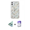 MARSİLYAN™- iPhone 11 Kılıf Pusula Form - Siyah Bilvis 5in1 3D Magic Cam Ekran Koruyucu + Raze Metal Kamera Lens - MI