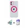 MARSİLYAN™- iPhone 11 Kılıf Pusula Form - Siyah Bilvis 5in1 3D Magic Cam Ekran Koruyucu + Raze Metal Kamera Lens - MI