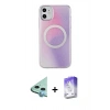 MARSİLYAN™- iPhone 11 Kılıf Pusula Form - Siyah Bilvis 5in1 3D Magic Cam Ekran Koruyucu + Raze Metal Kamera Lens - MI