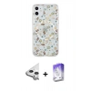 MARSİLYAN™- iPhone 11 Kılıf Pusula Form - Siyah Bilvis 5in1 3D Magic Cam Ekran Koruyucu + Raze Metal Kamera Lens - GS