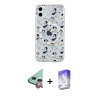 MARSİLYAN™- iPhone 11 Kılıf Pusula Form - Siyah Bilvis 5in1 3D Magic Cam Ekran Koruyucu + Raze Metal Kamera Lens - KI