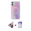 MARSİLYAN™- iPhone 11 Kılıf Pusula Form - Siyah Bilvis 5in1 3D Magic Cam Ekran Koruyucu + Raze Metal Kamera Lens - SH
