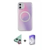 MARSİLYAN™- iPhone 11 Kılıf Pusula Form - Siyah Bilvis 5in1 3D Magic Cam Ekran Koruyucu + Raze Metal Kamera Lens - KI