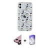 MARSİLYAN™- iPhone 11 Kılıf Pusula Form - Siyah Bilvis 5in1 3D Magic Cam Ekran Koruyucu + Raze Metal Kamera Lens - SH