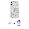 MARSİLYAN™- iPhone 11 Kılıf Pusula Form - Siyah Bilvis 5in1 3D Magic Cam Ekran Koruyucu + Turuncu Renkli Kamera Lens Koruma Cam