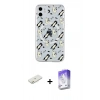 MARSİLYAN™- iPhone 11 Kılıf Pusula Form - Siyah Bilvis 5in1 3D Magic Cam Ekran Koruyucu + Turuncu Renkli Kamera Lens Koruma Cam