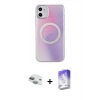 MARSİLYAN™- iPhone 11 Kılıf Pusula Form - Siyah Bilvis 5in1 3D Magic Cam Ekran Koruyucu + Pers Alüminyum Kamera Lens - YL