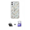 MARSİLYAN™- iPhone 11 Kılıf Pusula Form - Siyah Bilvis 5in1 5D Magic Hayalet Cam Ekran Koruyucu + Kamera Lens Koruma Cam - SF