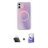 MARSİLYAN™- iPhone 11 Kılıf Pusula Form - Siyah Bilvis 5in1 5D Magic Hayalet Cam Ekran Koruyucu + Kamera Lens Koruma Cam - SF