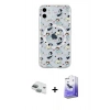 MARSİLYAN™- iPhone 11 Kılıf Pusula Form - Siyah Bilvis 5in1 5D Magic Hayalet Cam Ekran Koruyucu + Pers Alüminyum Kamera Lens - YL