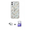 MARSİLYAN™- iPhone 11 Kılıf Pusula Form - Siyah Bilvis 5in1 5D Magic Hayalet Cam Ekran Koruyucu + Pers Alüminyum Kamera Lens - YL
