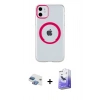 MARSİLYAN™- iPhone 11 Kılıf Pusula Form - Siyah Bilvis 5in1 5D Magic Hayalet Cam Ekran Koruyucu + Pers Alüminyum Kamera Lens - GI