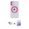 MARSİLYAN™- iPhone 11 Kılıf Pusula Form - Siyah Bilvis 5in1 5D Magic Hayalet Cam Ekran Koruyucu + Pers Alüminyum Kamera Lens - KI