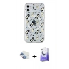 MARSİLYAN™- iPhone 11 Kılıf Pusula Form - Siyah Bilvis 5in1 5D Magic Hayalet Cam Ekran Koruyucu + Pers Alüminyum Kamera Lens - GI