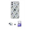 MARSİLYAN™- iPhone 11 Kılıf Pusula Form - Siyah Bilvis 5in1 5D Magic Hayalet Cam Ekran Koruyucu + Pers Alüminyum Kamera Lens - LT