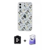 MARSİLYAN™- iPhone 11 Kılıf Pusula Form - Siyah Bilvis 5in1 5D Magic Hayalet Cam Ekran Koruyucu + PVD Metal Kamera Lens - TU