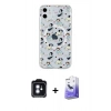 MARSİLYAN™- iPhone 11 Kılıf Pusula Form - Siyah Bilvis 5in1 5D Magic Hayalet Cam Ekran Koruyucu + PVD Metal Kamera Lens - MI