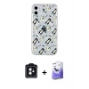 MARSİLYAN™- iPhone 11 Kılıf Pusula Form - Siyah Bilvis 5in1 5D Magic Hayalet Cam Ekran Koruyucu + PVD Metal Kamera Lens - SH