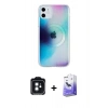 MARSİLYAN™- iPhone 11 Kılıf Pusula Form - Siyah Bilvis 5in1 5D Magic Hayalet Cam Ekran Koruyucu + PVD Metal Kamera Lens - SH