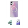 MARSİLYAN™- iPhone 11 Kılıf Pusula Form - Siyah Bilvis 5in1 5D Magic Hayalet Cam Ekran Koruyucu + Raze Metal Kamera Lens - MI