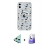 MARSİLYAN™- iPhone 11 Kılıf Pusula Form - Siyah Bilvis 5in1 5D Magic Hayalet Cam Ekran Koruyucu + Raze Metal Kamera Lens - MI