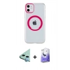 MARSİLYAN™- iPhone 11 Kılıf Pusula Form - Siyah Bilvis 5in1 5D Magic Hayalet Cam Ekran Koruyucu + Raze Metal Kamera Lens - MI