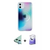 MARSİLYAN™- iPhone 11 Kılıf Pusula Form - Siyah Bilvis 5in1 5D Magic Hayalet Cam Ekran Koruyucu + Raze Metal Kamera Lens - MI